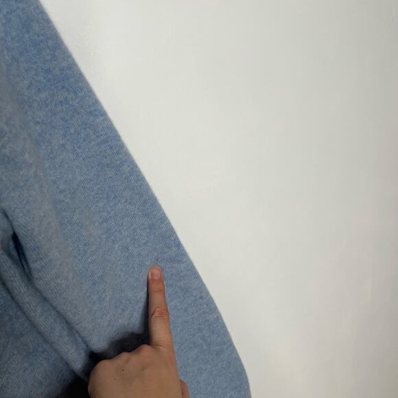 Nordstrom Long Sleeve Cashmere Pullover Sweater Men Medium Blue V Neckline FLAW - Picture 9 of 10